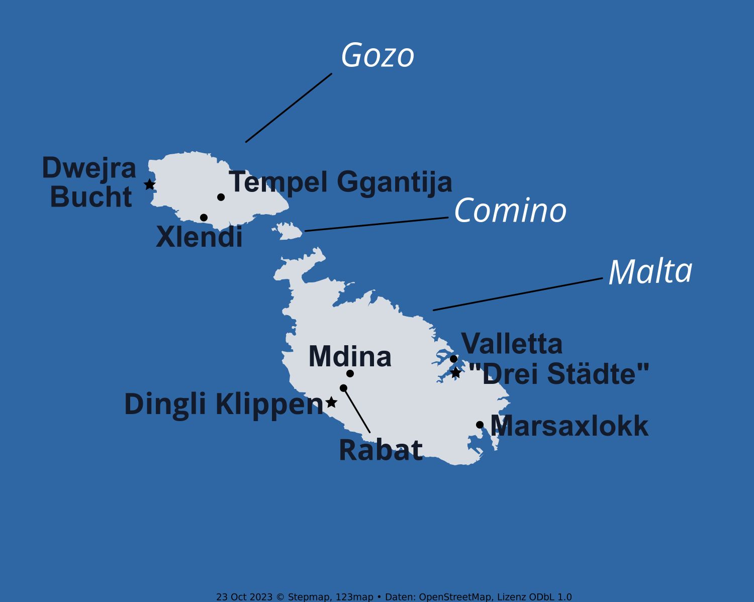 Karte Malta 2025